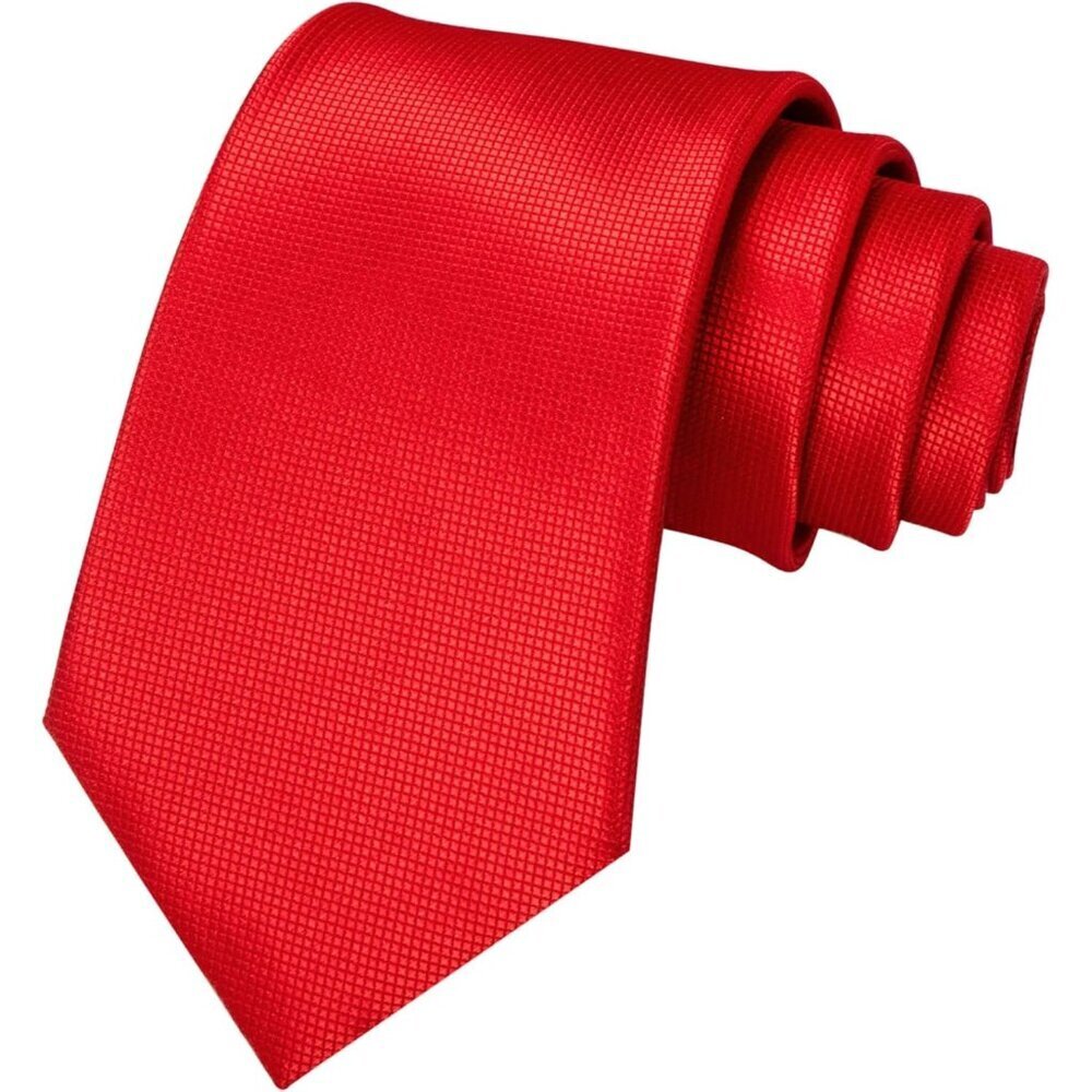 Men's Red 1 Solid Pure Color Imported Polyester Formal Neck Ties